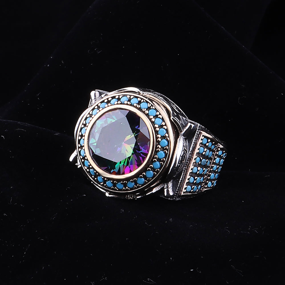 Mistik Topaz Taşlı Gümüş Yüzük